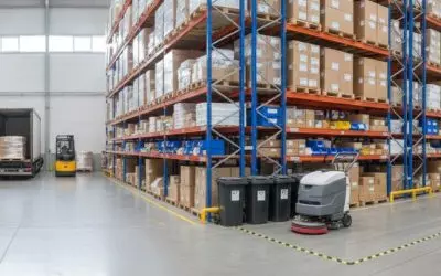9 tips om een magazijn schoon te houden tijdens doorlopende logistieke activiteiten.